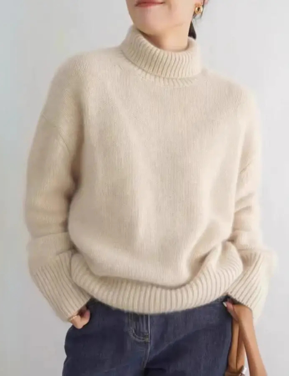Suéter de cuello alto confortable