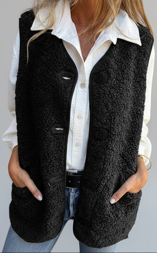 Alicia | Chaleco cálido corto de otoño con botones