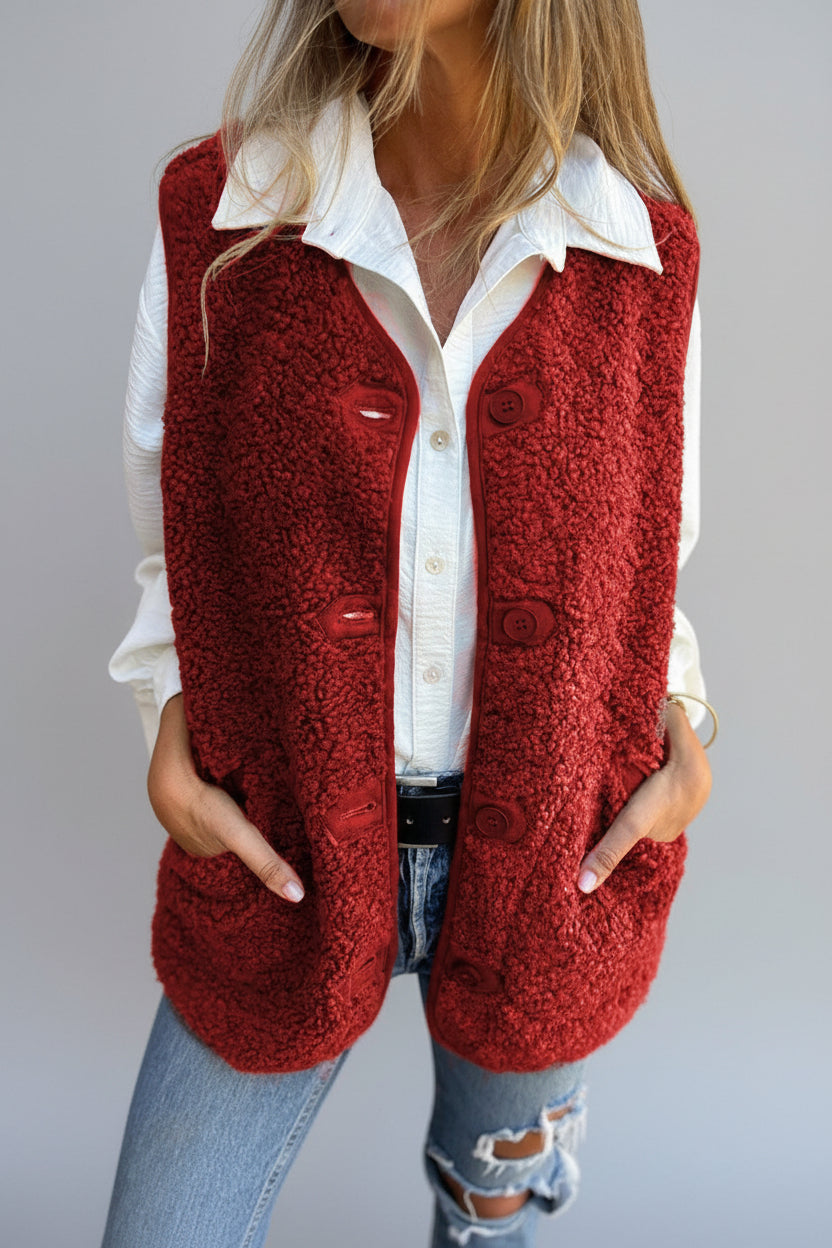 Alicia | Chaleco cálido corto de otoño con botones