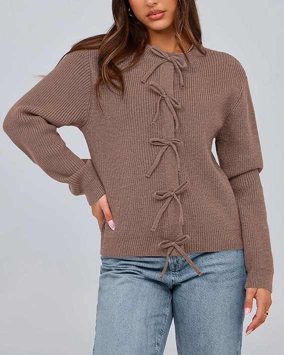 Cárdigan de punto con lazos