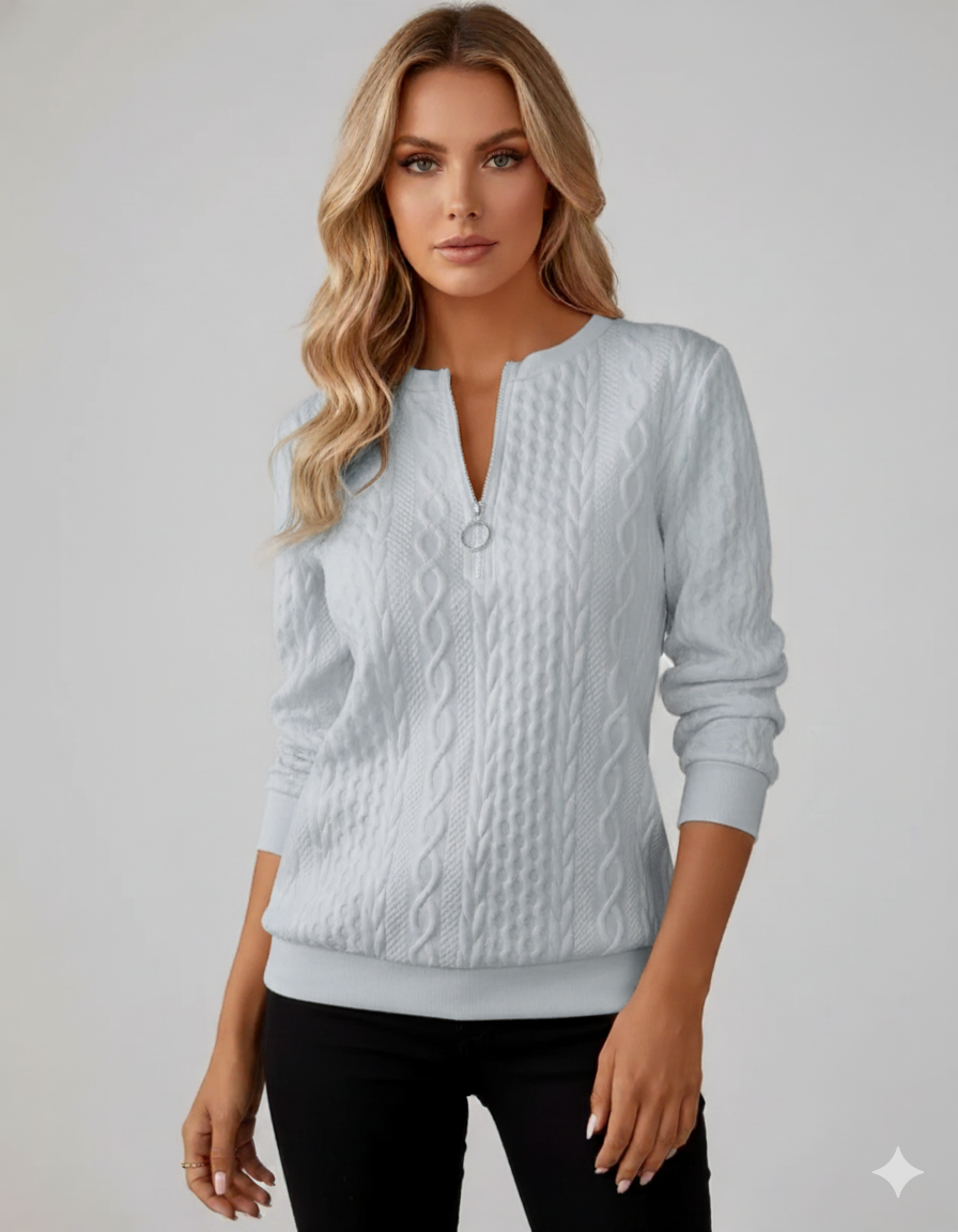 Suéter elegante con cremallera