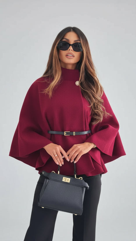 Amalia | Abrigo de Cachemir de Corte Regular con Cinturón Ajustado en la Cintura