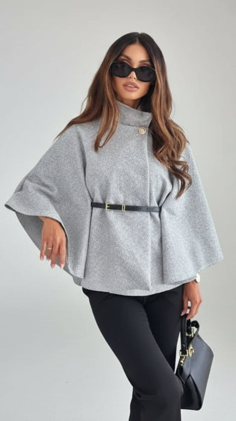 Amalia | Abrigo de Cachemir de Corte Regular con Cinturón Ajustado en la Cintura
